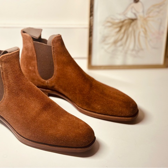 Mens Paul Stuart Tan Suede Chelsea Boots. Sz 7.5